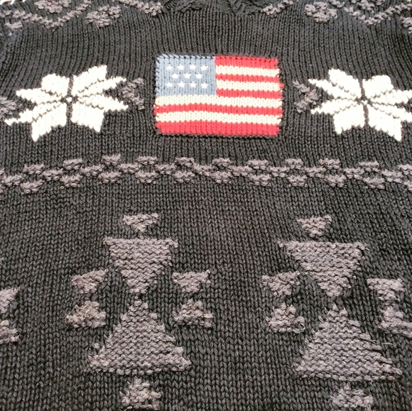 Ralph Lauren Vintage Rare Crewneck AMERICAN FLAG Polo Sport Sweater - Picture 3 of 11